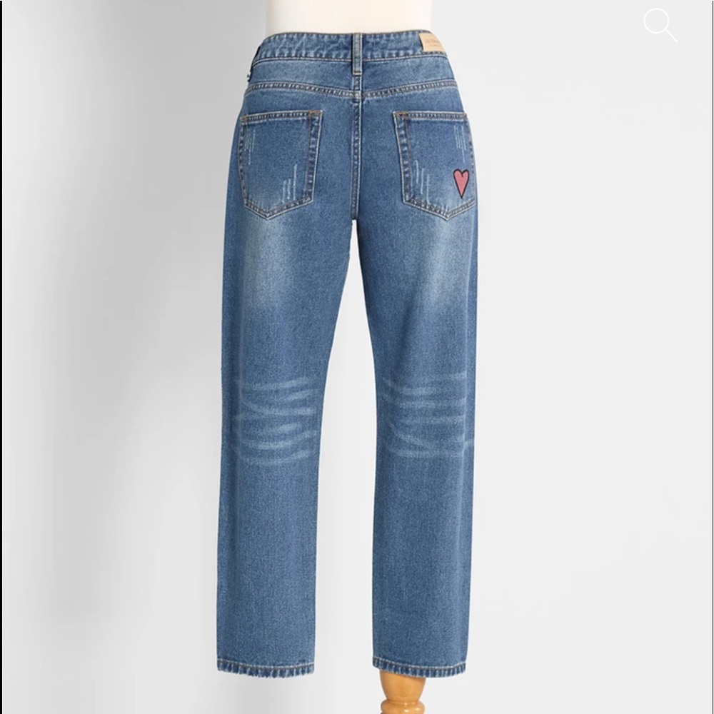 NWT Modcloth Heart Jeans SZ M - Picture 2 of 3